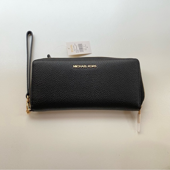 NWT Michael Kors Jet Set Travel Large Pebbled Leather Wristlet - Picture 12 of 15